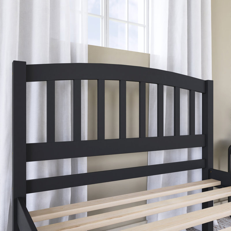 Lit plateforme en bois avec lit gigogne, Espresso