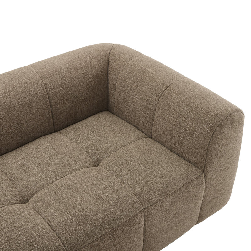 Liana Upholstered Fabric Loveseat, Mocha