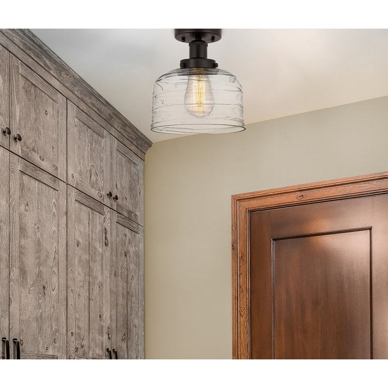 Coppell Glass Semi Flush Mount, Plated Smoke, Oil Rubbed Bronze