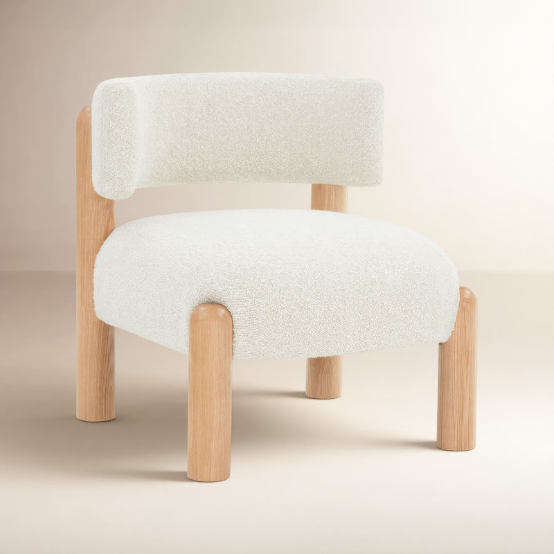 Lilou Upholstered Barrel Chair, Cream