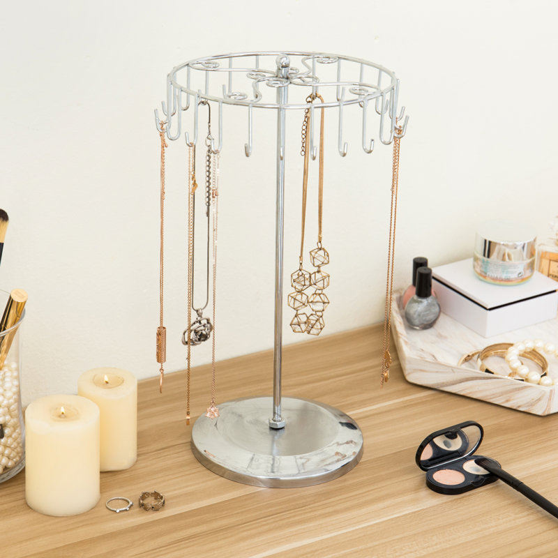 Rotating Tabletop Display Organizer Jewellery Stand, Silver