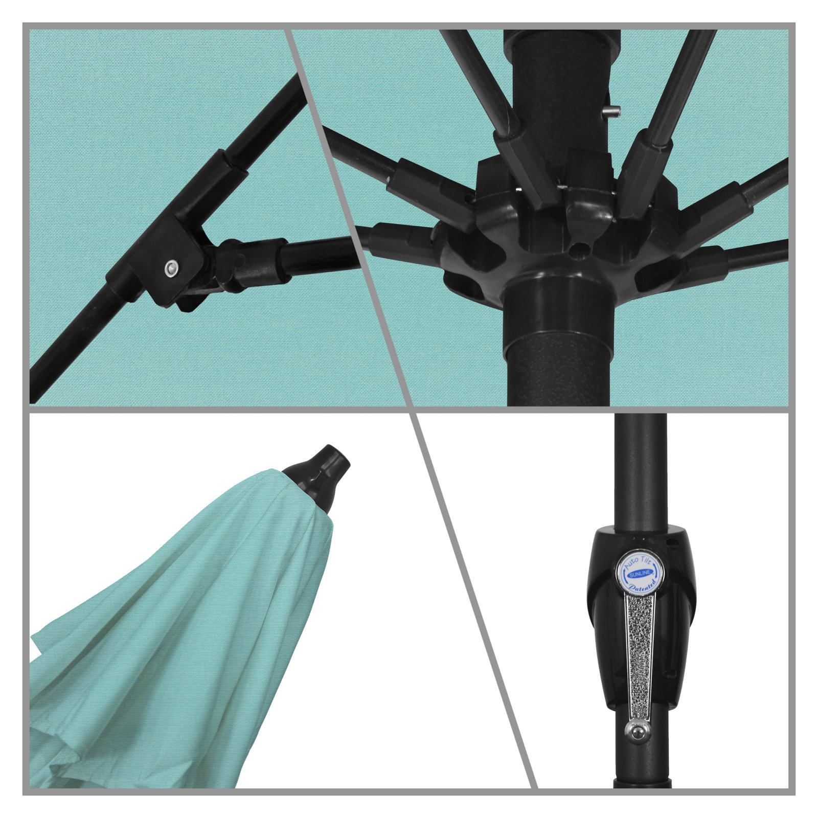Gino 7.2' Sunbrella® Umbrella, Canvas Aruba Sunbrella® Canvas