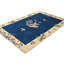 Tapis Kazak moderne à bordure bleu marine unique 4 x 6 One-of-a-Kind