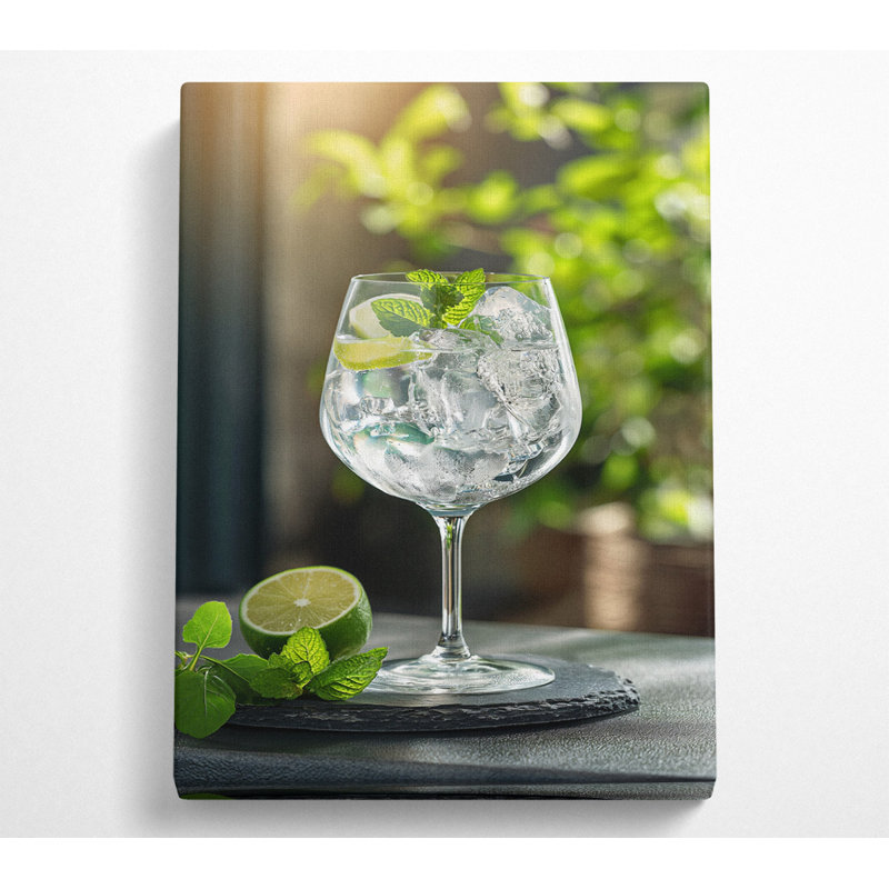 Gin And Tonic Drink - No Frame Print on Canvas, 142.2cm H x 101.6cm W