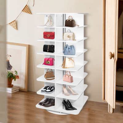 Latitude Run® 7-Tier Rotating Shoe Rack Tower, Spining Lazy Susan