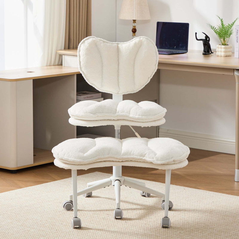Chaise de méditation artificielle plus avec pieds croisés, roues et tabouret réglable