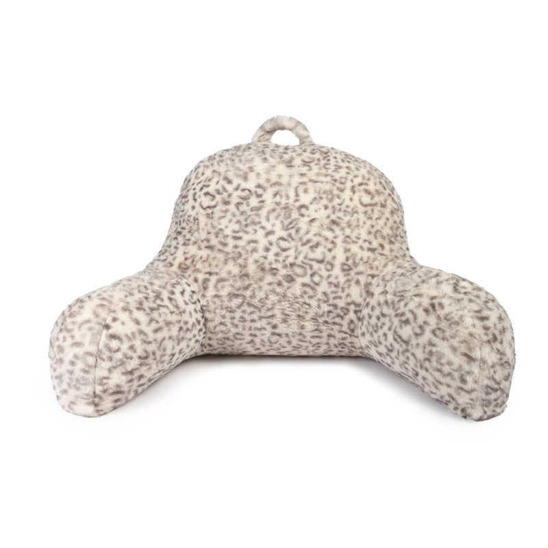  Coussin de dossier en fausse fourrure, Crème/gris