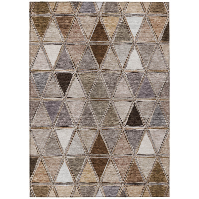 Shivan Washable Geometric Indoor / Outdoor Rug, Rectangle 8' x 10'