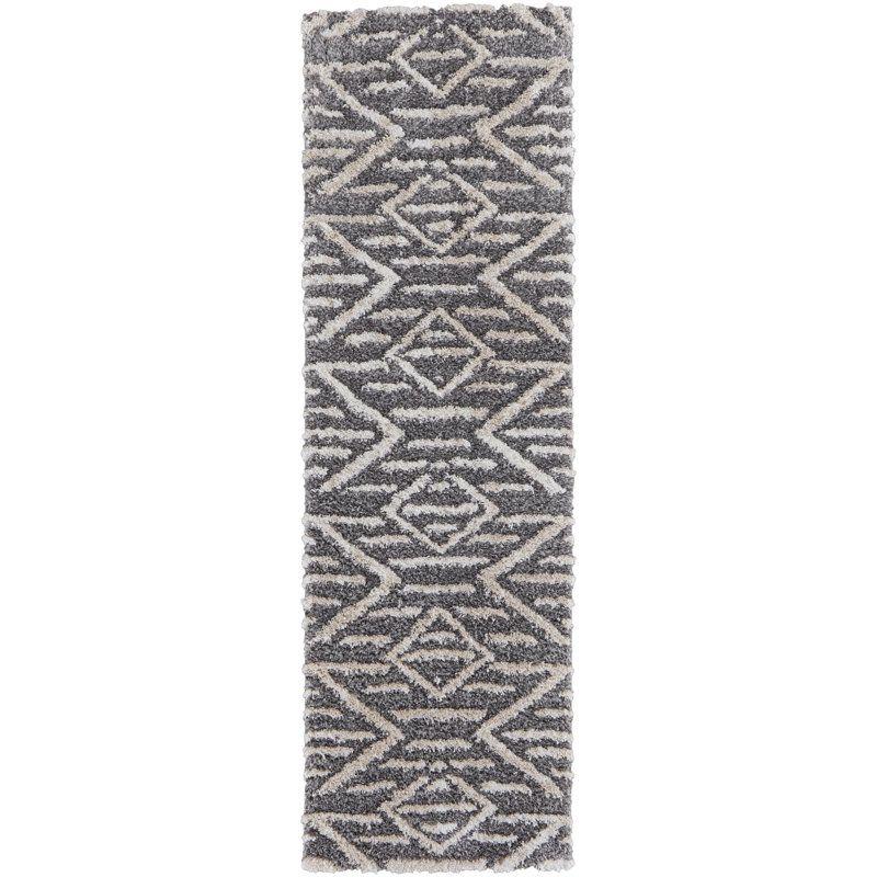 Tapis bohémien et éclectique en polyester Caide, Tapis de couloir 2 pi 6 po x 8 pi
