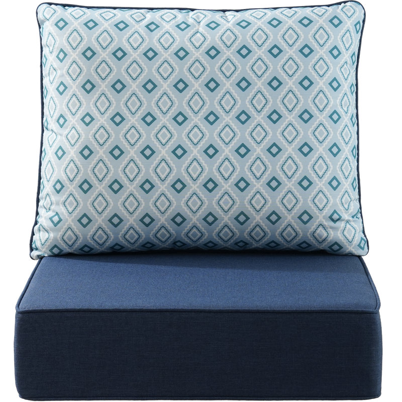 Ensemble de coussin d'assise et de dossier en polyester résistant aux intempéries Deb, 2, L 24 po x P 24 po, Gris
