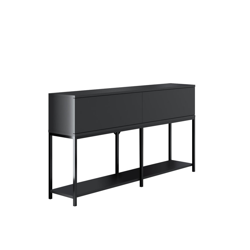 Modern Console Table with Metal Legs, Anthracite & Black, 59.1 x 31.5 x 11.8 inches | 100% Melamine Coated Particle Board, Thickness: 0.7 inches | Industrial Design for Home Entryway & Living Room, Durable & Stylish