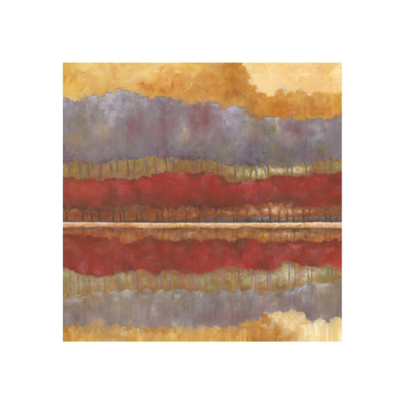 Réflexions de la forêt - Peinture, Gel coupé au couteau, H 47 po x l 47 po x P 1,5 po