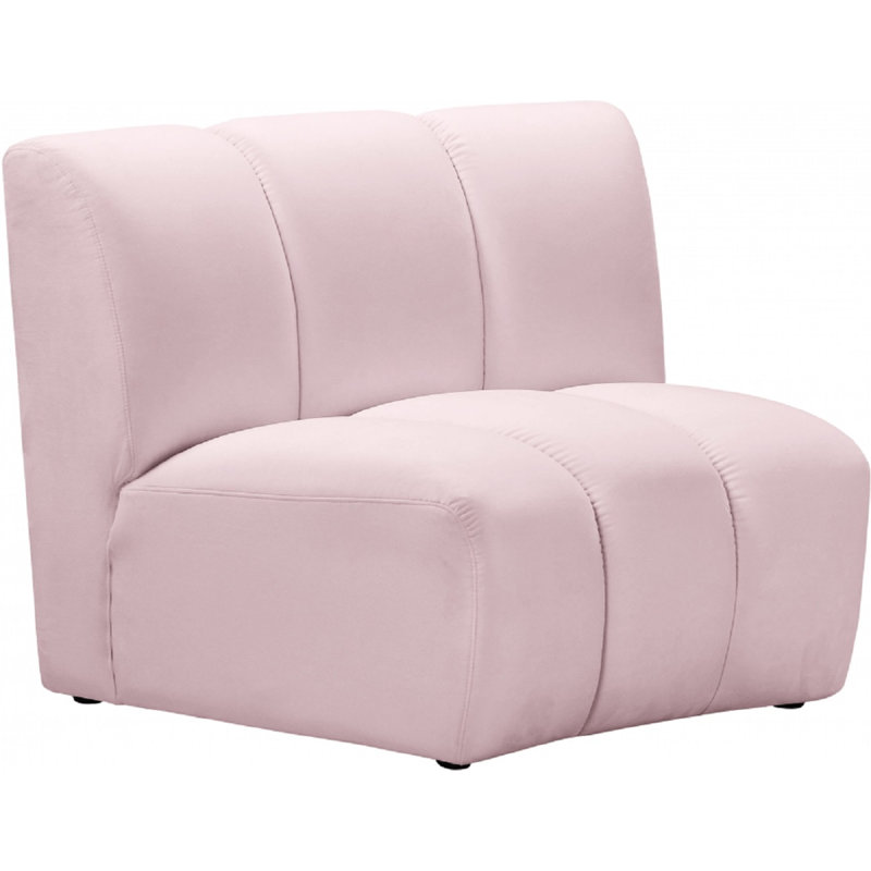 Chaise d'appoint modulaire Madeline, velours doux, Velours rose