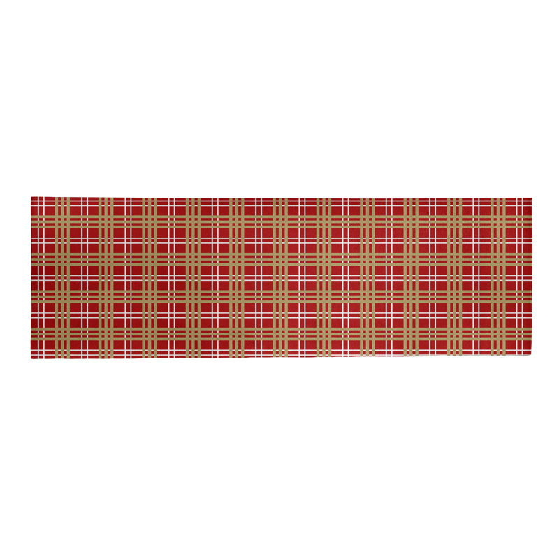 Tapis rouge à carreaux, Tapis de couloir 2 pi 6 po x 8 pi