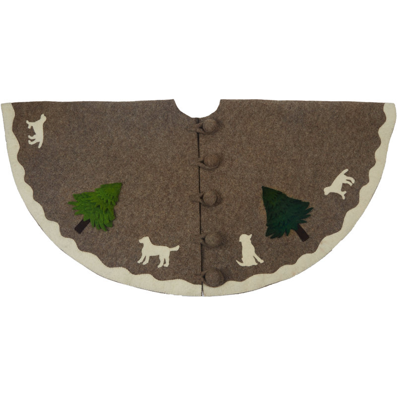 Handmade Christmas Tree Skirt, Gray, 72"