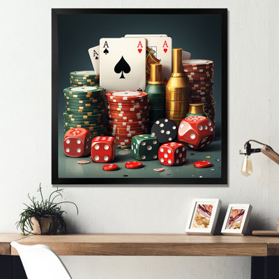 Casino Gambling Icons Poker I - Casinos / Race Tracks Wall Art