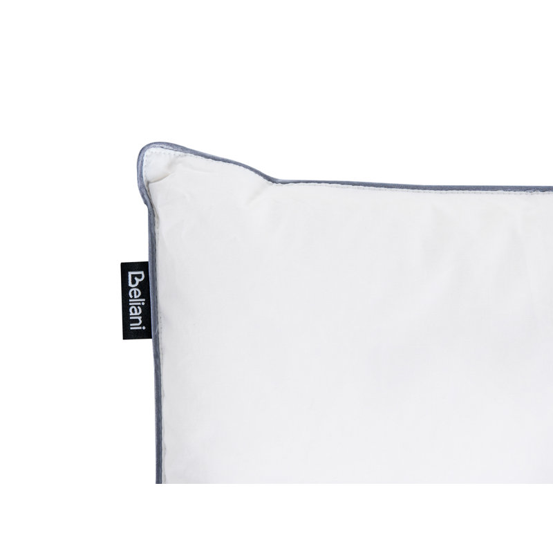3-Chamber Bed Pillow TEIDE Low Duck Feathers and Down 40 x 80 cm White, 6cm, 80 x 80 cm