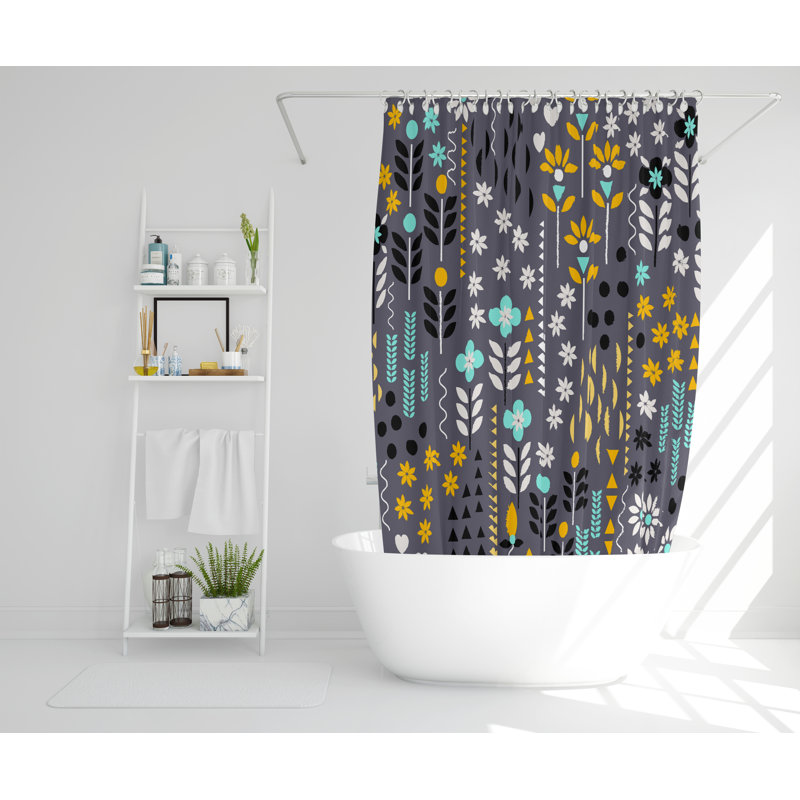 Chriseda Polyester Shower Curtain Set, 168cm H x 168cm W