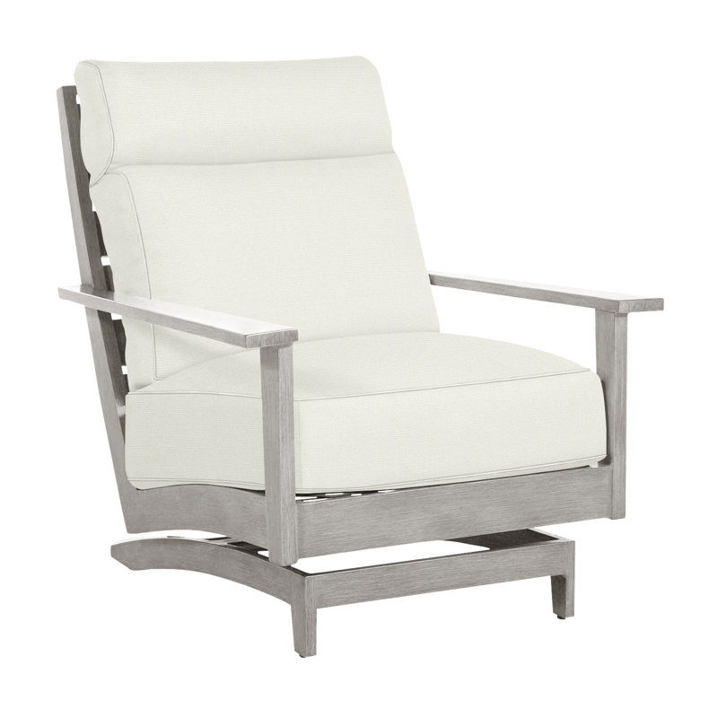 Kennebunkport Patio Lounge Chair with Cushions, Oyster, Natural White, Welt + Standard fill