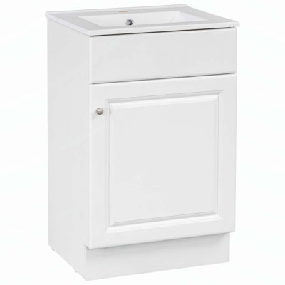 Meuble-lavabo polyvalent avec plusieurs options de rangement et fabrication durable