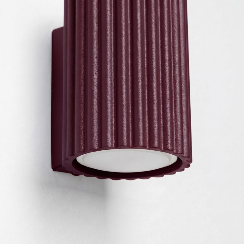 Karbon Aluminium Wall Sconce, Wall lamp KARBON 10 burgundy, Burgundy, 1 Light