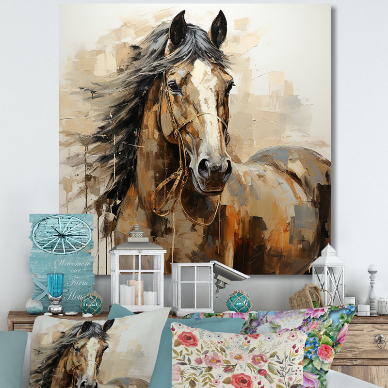 Cheval, liberté symbolique - impression sur toile, Toile tendue, H 24 po x l 24 po x P 1 po