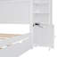 Lit double en bois avec armoire tout-en-un, tablette et prises, lit gigogne simple