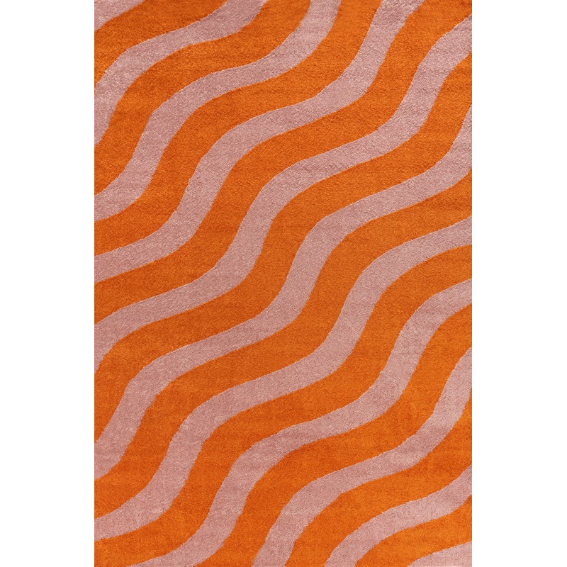 Joli Wavy Area Rug Soft Dense Pile for Living Rooms and Bedrooms, Orange/Pink, Rectangle 160 x 230 cm
