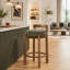 Tabouret de bar intérieur minimaliste Elise en bois d'hévéa, hauteur du comptoir, avec repose-pieds annulaire, ensemble de 4-1373496205-1373496206
