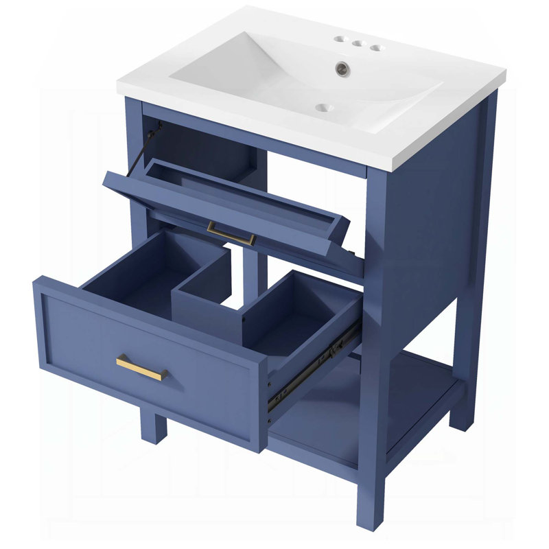 Meuble-lavabo moderne avec caractéristiques avancées et design élégant, Bleu