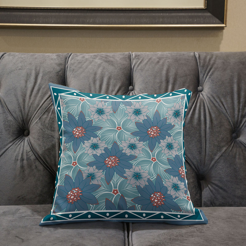 Coussin 26 x 26, Bleu/rouge/vert