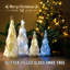 Arbre de Noël en verre coloré - Décoration de Noël de table avec minuterie pour la présentation de Noël