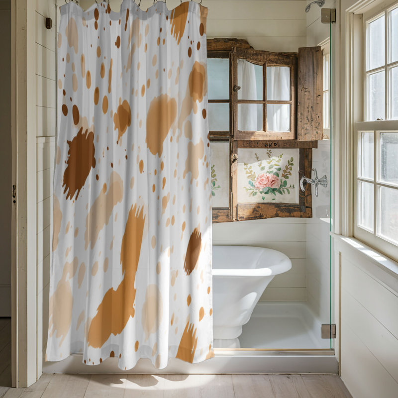Earthy Stains - Rideau de douche Premium, H 74 po x l 71 po