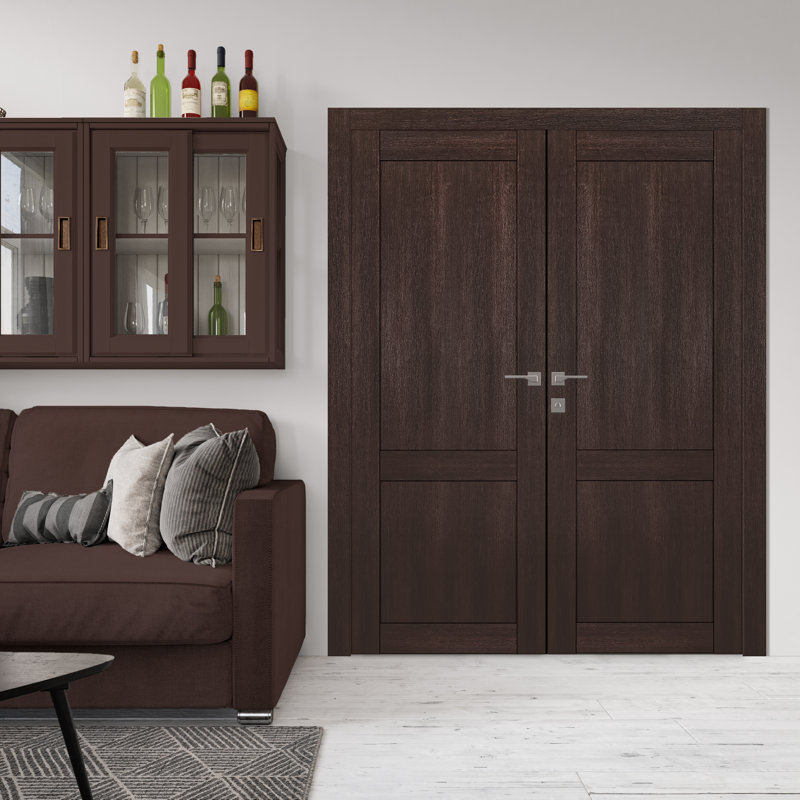 Porte standard à panneaux en bois préfinie, Chêne, 35,875 po x 79,375 po