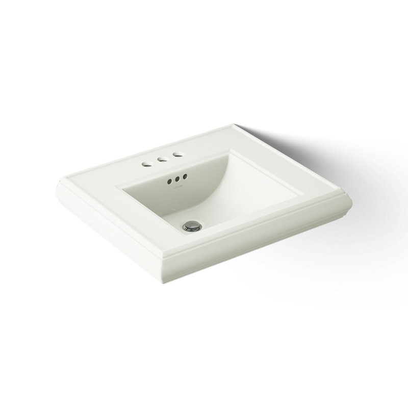 Memoirs  Pedestal Tall Bathroom Sink with Overflow, Sandbar, 4" Centers