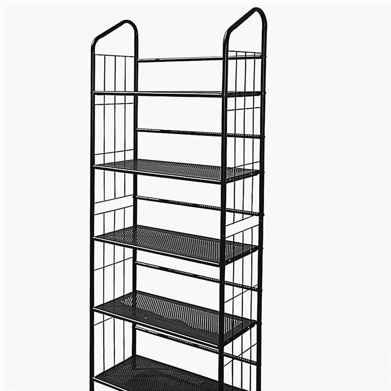 64-inch High 5-tier Corner Metal Bookshelf/Bookcase, Black Painted