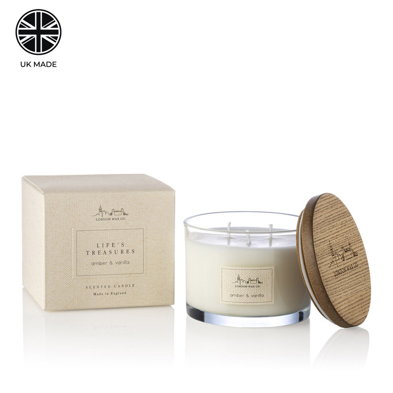 Scented Jar Candle with Glass Holder