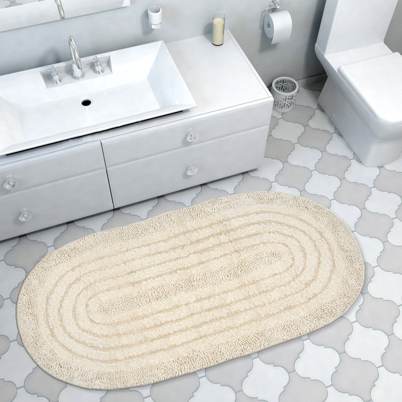 Tapis de bain Mateas, Crème