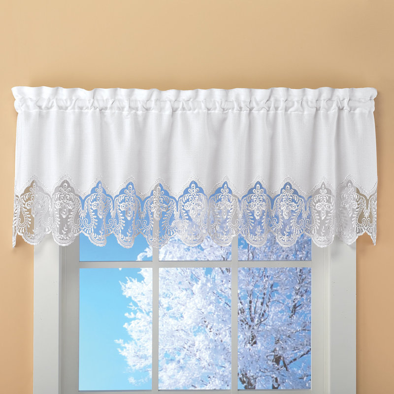 Mcconville Lace Border Trimmed Room Darkening Single Curtain Panel, Burgundy