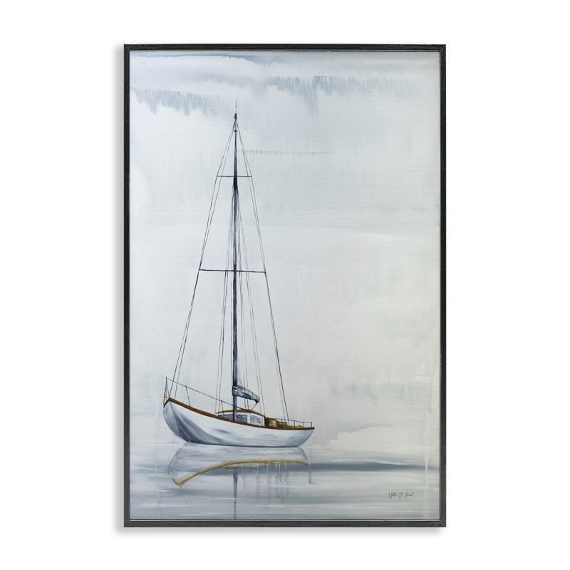 «Sail The Horizon», art giclée par Yvette St. Amant, H 18 po x l 12 po, Giclée encadrée noir minuit