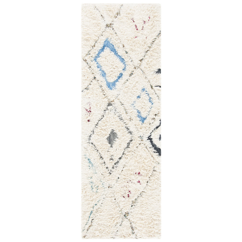Powell Shag Hand Tufted Wool Southwestern Rug, Runner 2'3" x 8'