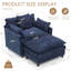 Fauteuil d'appoint surdimensionné en chenille avec repose-pieds-1219660613