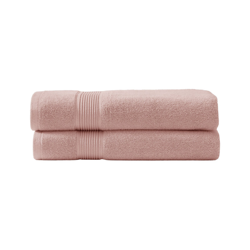 SÖMN Anti-Microbial Supima Cotton 2-Piece Bath Towel Set - Ultra-Soft, Heavyweight, Absorbent, Pink