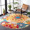 Tapis d'intérieur / extérieur à motif floral Stephine