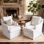 Fauteuil pivotant rembourré en chenille-1517330594