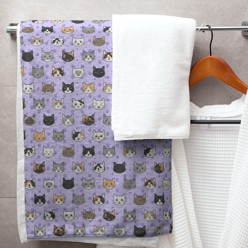 Kitty Cat Bath Towel, Purple