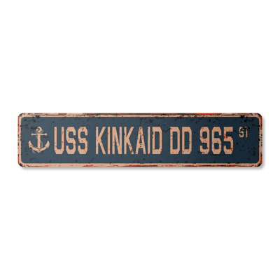Plaque de rue en aluminium Kinkaid Dd 965 4 po x 18 po