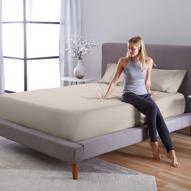 Twin Medium Beige Hyper-Cotton Sheet Set