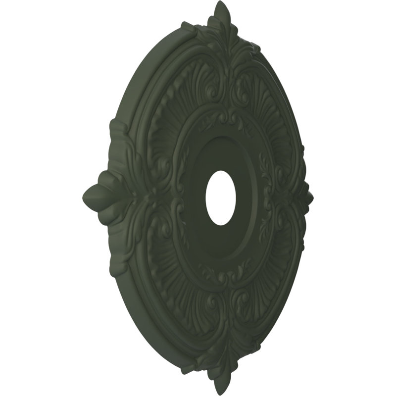 Attica Thermoformed PVC Ceiling Medallion, 22" H x 22" W x 1" D, UltraCover Satin Hunt Club Green