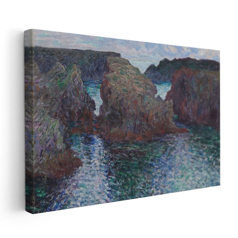 Rocks at Port-Goulphar, Belle-Île, 1886 - reproduction d'art sur toile, H 12 po x l 18 po
